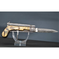 Coutellerie COUTEAU PISTOLET typique de LANGRES NOGENT à Percussion Calibre 9mm - FRANCE XIXè France {PRODUCT_REFERENCE} - 1