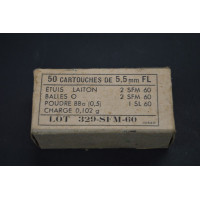 Cartouches classées BOITES MUNITIONS SFM 5.5mm COLLECTOR CARABINE MAS 45 22LR FRANCE Datées des ANNEES 1959 OU 1963 {PRODUCT_REF
