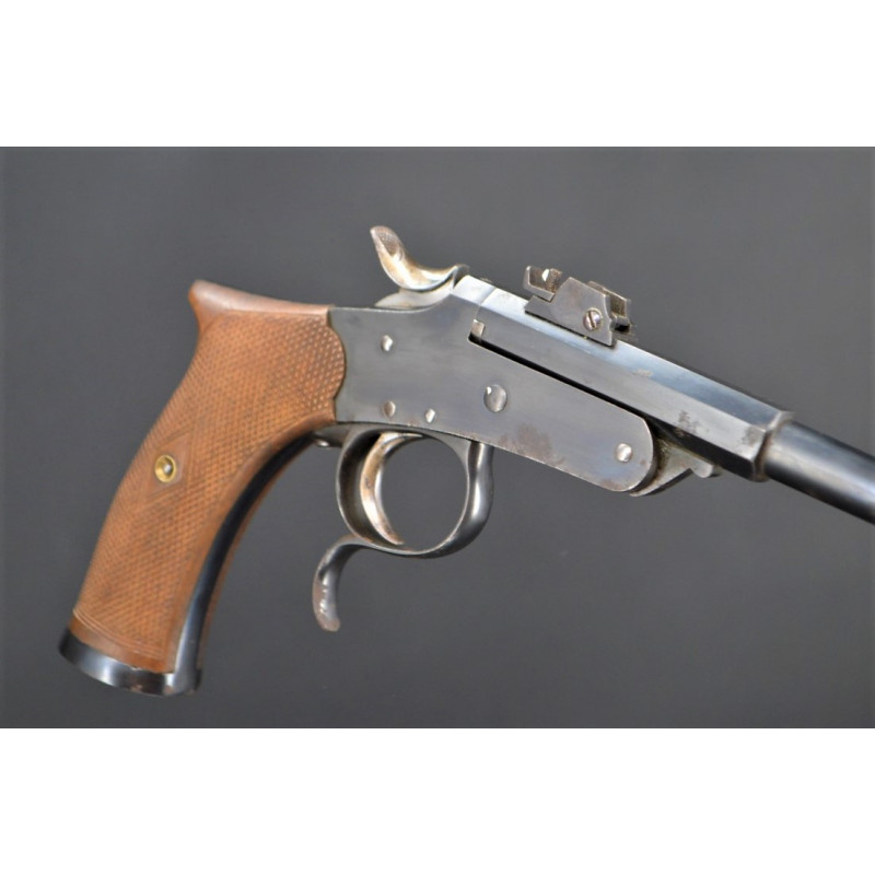Handguns Long PISTOLET DE TIR SALON à Pédale et éjecteur CALIBRE 22 court -  Belgique 19è {PRODUCT_REFERENCE} - 3