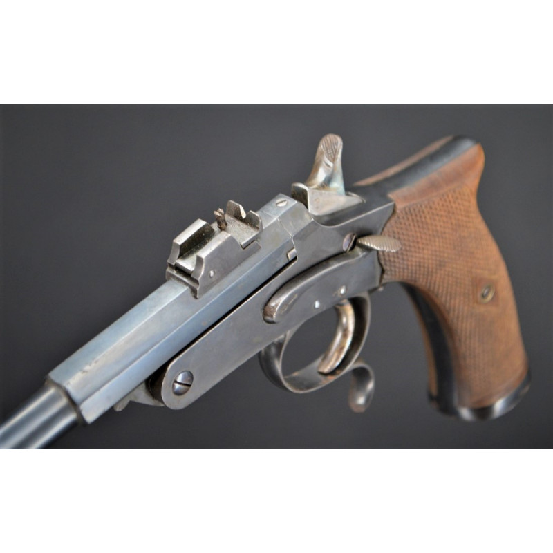 Handguns Long PISTOLET DE TIR SALON à Pédale et éjecteur CALIBRE 22 court -  Belgique 19è {PRODUCT_REFERENCE} - 5