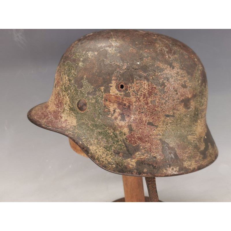 Militaria CASQUE ALLEMAND WEHRMARCHT CAMMOUFLAGE 3 TONS NORMANDIE WW2 1944 - Allemagne seconde Geurre {PRODUCT_REFERENCE} - 2