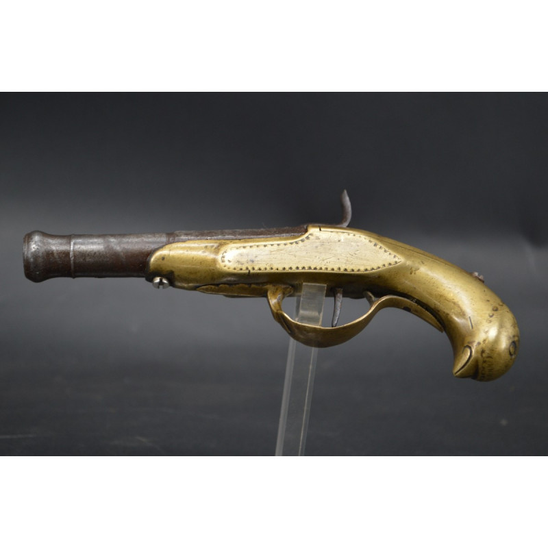 Armes de Poing PISTOLET DE POCHE  OFFICIER DE MARIN en LAITON à Percussion vers 1820 - France XIXè {PRODUCT_REFERENCE} - 2