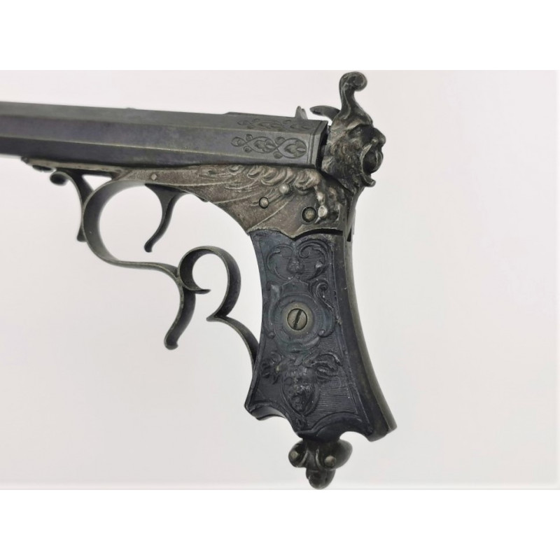 Armes de Poing RARISSIME PISTOLET DELVIGNE Calibre 6mm Flobert type Renaissance vers 1870  - France XIXè {PRODUCT_REFERENCE} - 4