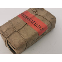 Munitions catégorie C PAQUET MUNITIONS DE GUERRE 8mm LEBEL MITRAILLEUSE HOTCHKISS 6 CARTOUCHES modèle 1886 D de 1915  - WW1 Fran
