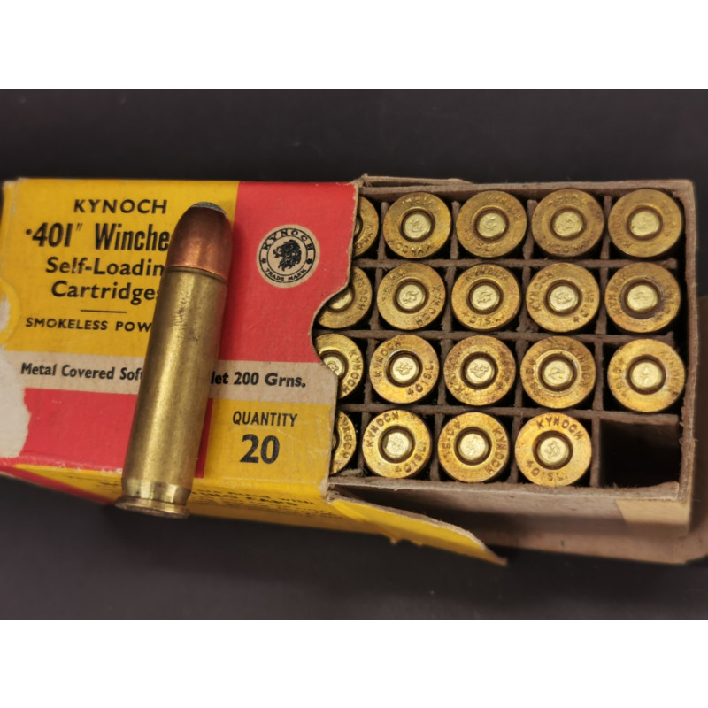 Chasse & Tir sportif CARTOUCHES CALIBRE 401SL par KYNOCH 401 WINCHESTER SELF LOADING 20 cartouches neuves {PRODUCT_REFERENCE} - 