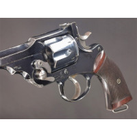Armes de Poing REVOLVER DE STAND WEBLEY MODÈLE 1896 VERSION TARGET DANS SA VALISE CUIR AVEC CONVERSION  CAL.22/5.6MM N°13632 - 6