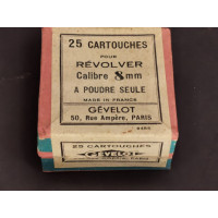 Cartouches anciennes de collection XIXÈ  BOITE CARTOUCHES GEVELOT 8MM 92 à POUDRE SEULE calibre 8mm MAS 1892 {PRODUCT_REFERENCE}