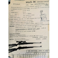 Chasse & Tir sportif 7X57 CARABINE Mas51 de CHASSE MAS 36 - MAS 51  STERNA FOURNIER  Calibre 7 x 57 mm MAUSER  -  France XXè {PR