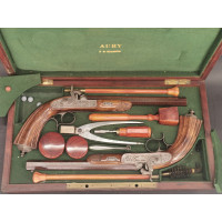 Armes de Poing COFFRET PAIRE PISTOLETS DE DUEL par AURY à SAINT ETIENNE  état neuf  - France XIXè {PRODUCT_REFERENCE} - 4