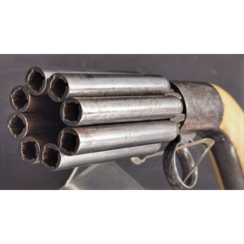 Handguns POIVRIERE de type MARIETTE  8 CANONS  CALIBRE 8mm à percussion - Belgique XIXè {PRODUCT_REFERENCE} - 7