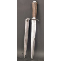 Coutellerie FORT COUTEAU DE CHASSE  VENERIE Signée GUERRE à LANGRES Lame  DAMAS vers 1856 - FRANCE XIXè {PRODUCT_REFERENCE} - 2