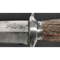 Couteaux Anciens & Divers FORT COUTEAU DE CHASSE  VENERIE Signée GUERRE à LANGRES Lame  DAMAS vers 1856 - FRANCE XIXè {PRODUCT_R