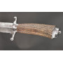 Couteaux Anciens & Divers FORT COUTEAU DE CHASSE  VENERIE Signée GUERRE à LANGRES Lame  DAMAS vers 1856 - FRANCE XIXè {PRODUCT_R