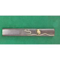 Arts & Armes du Japon KOZUKA AIKUCHI TANTO KATANA WAKIZASHI  SHAKUDO OISEAU GRUE  - JAPON 19è {PRODUCT_REFERENCE} - 1