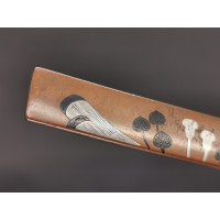 Arts & Armes du Japon KOZUKA AIKUCHI TANTO KATANA WAKIZASHI FLEURS DE LOTUS  - JAPON 19è {PRODUCT_REFERENCE} - 7