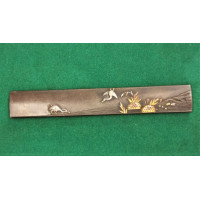 Arts & Armes du Japon KOZUKA AIKUCHI TANTO KATANA WAKIZASHI  SHIBUICHI GRUE  - JAPON 19è {PRODUCT_REFERENCE} - 1