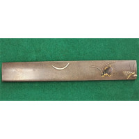 Arts & Armes du Japon KOZUKA AIKUCHI TANTO KATANA WAKIZASHI  SHIBUICHI INSECTE LUNE  - JAPON 19è {PRODUCT_REFERENCE} - 1