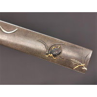 Arts & Armes du Japon KOZUKA AIKUCHI TANTO KATANA WAKIZASHI  SHIBUICHI INSECTE LUNE  - JAPON 19è {PRODUCT_REFERENCE} - 5