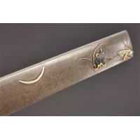 Arts & Armes du Japon KOZUKA AIKUCHI TANTO KATANA WAKIZASHI  SHIBUICHI INSECTE LUNE  - JAPON 19è {PRODUCT_REFERENCE} - 6