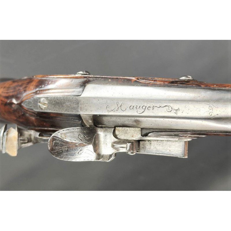 Handguns LONG PISTOLET A SILEX  Signé MAUGER  - FRANCE XVIIIè {PRODUCT_REFERENCE} - 6