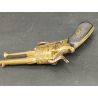 Armes de Poing REVOLVER 7mm à Broches en LAITON Gravé - FRANCE XIXè {PRODUCT_REFERENCE} - 3