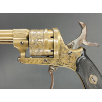Armes de Poing REVOLVER 7mm à Broches en LAITON Gravé - FRANCE XIXè {PRODUCT_REFERENCE} - 5