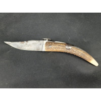 Couteaux Anciens & Divers ANCIEN COUTEAU DE CHASSE NOGENT LANGRES  DIT A PALME  POINTE RENFORCEE  Signé JEANNIOT à CHAUMONT - Fr