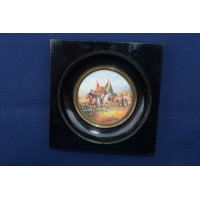 ANTIQUITES MINIATURE RONDE  PEINTURE NAPOLEON scène de BATAILLE XIXè {PRODUCT_REFERENCE} - 9