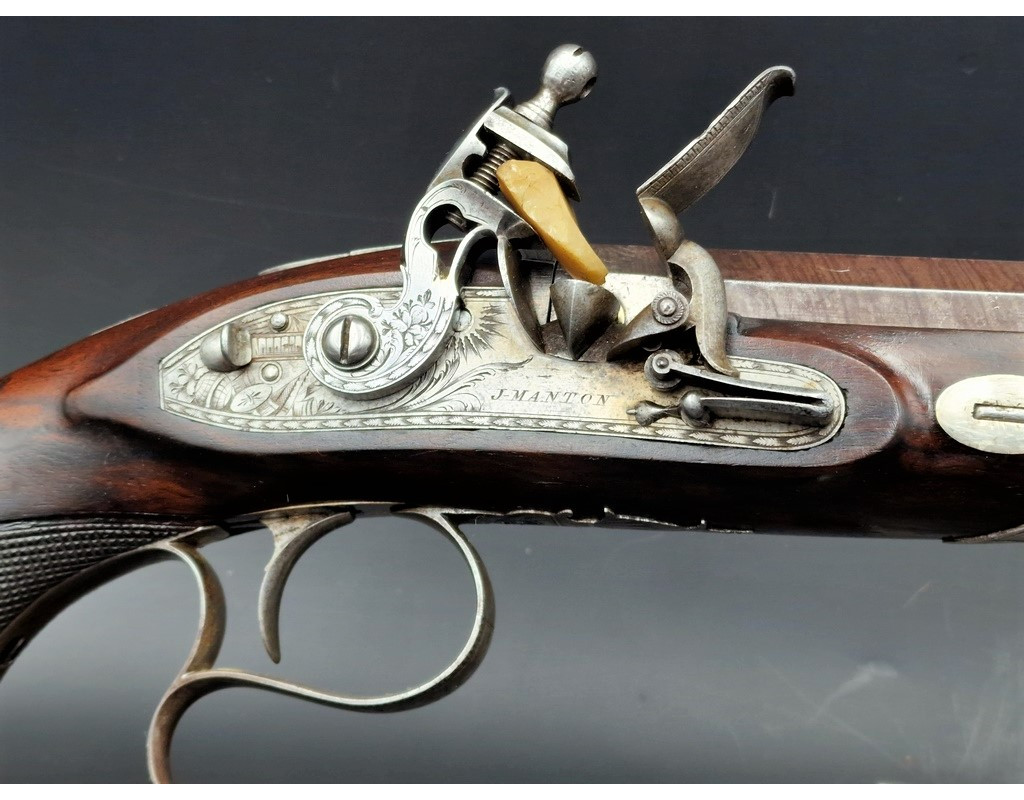 Handguns PISTOLET A SILEX DE DUEL GEORGE III par MANTON LONDON  vers 1810  Cal. 48 - GB Premier Empire {PRODUCT_REFERENCE} - 12