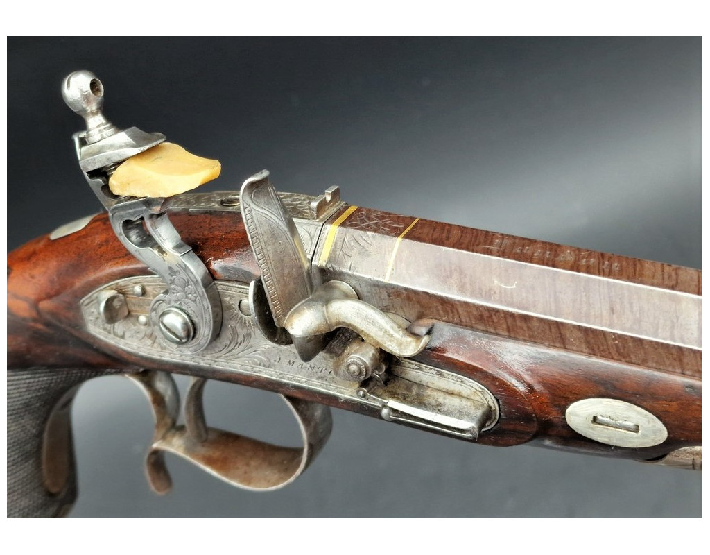 Handguns PISTOLET A SILEX DE DUEL GEORGE III par MANTON LONDON  vers 1810  Cal. 48 - GB Premier Empire {PRODUCT_REFERENCE} - 8