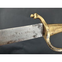 Armes et Objets de Marine SABRE DE BORD PORT DE MARSEILLE BRIQUET D'INFANTERIE DE MARINE MILITAIRE Modèle AN IX - 1801  -  FRANC