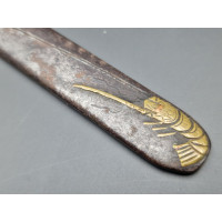 Art du Japon KOZUKA AIKUCHI TANTO KATANA WAKIZASHI  en FER  LANGOUSTE   - JAPON 19è {PRODUCT_REFERENCE} - 3