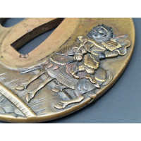 Arts & Armes du Japon TSUBA  WAKIZASHI    NAGA MARU GATA   en SENTOKU    ONI JAPON 19è {PRODUCT_REFERENCE} - 3