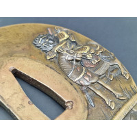 Arts & Armes du Japon TSUBA  WAKIZASHI    NAGA MARU GATA   en SENTOKU    ONI JAPON 19è {PRODUCT_REFERENCE} - 6