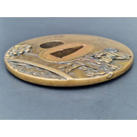 Arts & Armes du Japon TSUBA  WAKIZASHI    NAGA MARU GATA   en SENTOKU    ONI JAPON 19è {PRODUCT_REFERENCE} - 7
