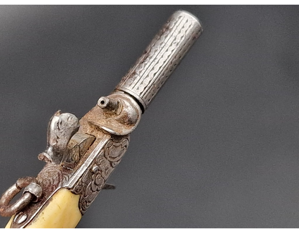 Handguns MINUSCULE PISTOLET DE VOYAGE à BALLE FORCEE de BIJOUTIER 1860  CALIBRE 2mm  -  FRANCE XIXè {PRODUCT_REFERENCE} - 7