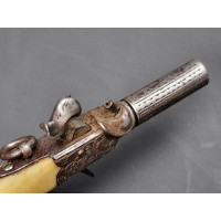 Armes de Poing MINUSCULE PISTOLET DE VOYAGE à BALLE FORCEE de BIJOUTIER vers 1850  CALIBRE 1mm  -  FRANCE XIXè {PRODUCT_REFERENC