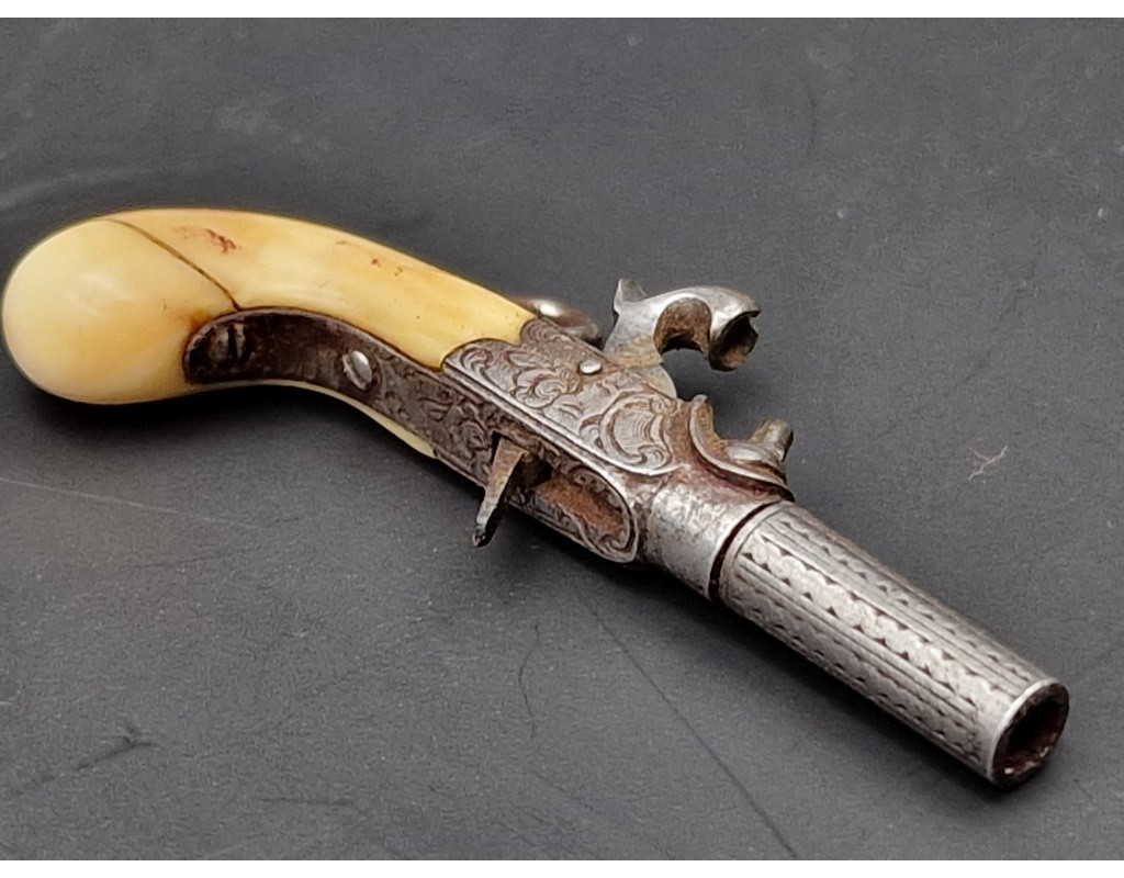 Handguns MINUSCULE PISTOLET DE VOYAGE à BALLE FORCEE de BIJOUTIER 1860  CALIBRE 2mm  -  FRANCE XIXè {PRODUCT_REFERENCE} - 11
