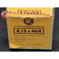 Chasse & Tir sportif BOITE 10 MUNITIONS RWS  Calibre 8,15 x 46 R  CARTOUCHES NEUVES {PRODUCT_REFERENCE} - 1