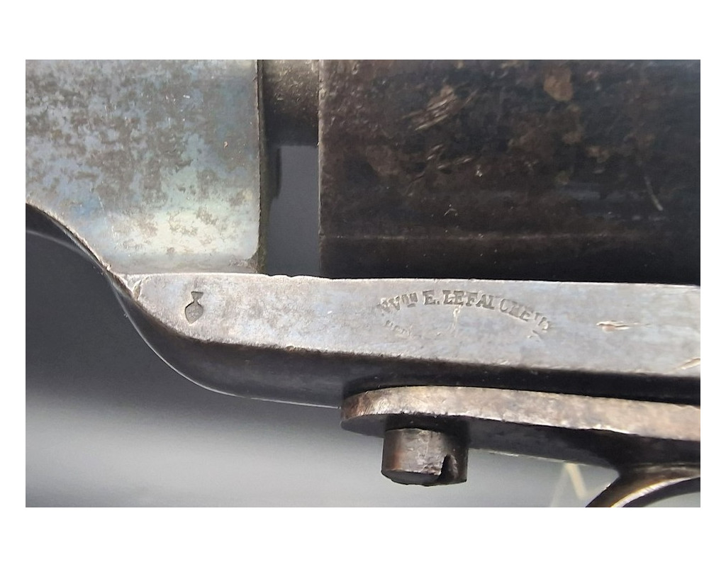 Armes de Poing REVOLVER LEFAUCHEUX Modèle 1854 Civil Calibre 12mm à Broche - France second Empire {PRODUCT_REFERENCE} - 7